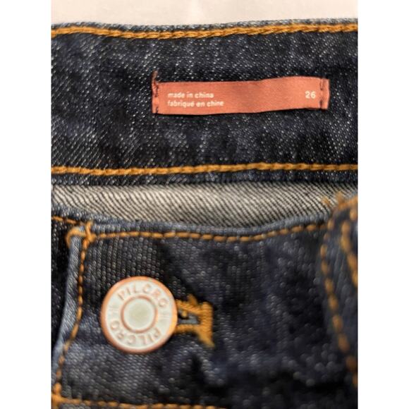 ANTHROPOLOGIE PILCRO The Bow Boyfriend Jeans Dark Distressed Denim SZ 26 NWT - Picture 10 of 16